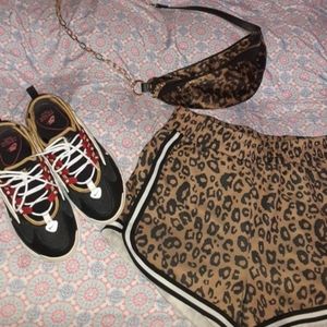 Nike shoes, shorts, and Fannie bag set